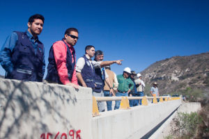 Equipo UNOPS durante jornada de aforos en El Zapotillo